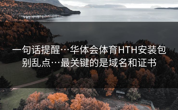 一句话提醒…华体会体育HTH安装包别乱点…最关键的是域名和证书